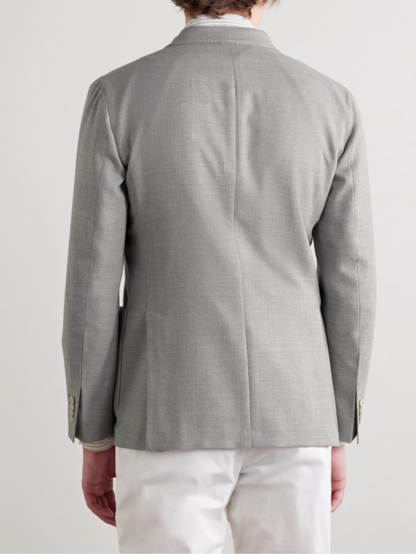 Unstructured Double-Breasted Virgin Wool Blazer - BK Unstructured Double-Breasted Virgin Wool Blazer - BK
