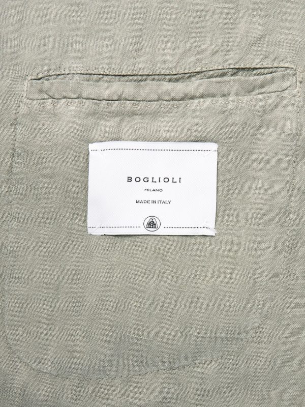 Double-Breasted Garment-Dyed Linen Suit Jacket - E1 Double-Breasted Garment-Dyed Linen Suit Jacket - E1