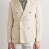 Double-Breasted Garment-Dyed Cotton and Linen-Blend Blazer - FR