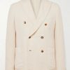 Double-Breasted Garment-Dyed Cotton and Linen-Blend Blazer