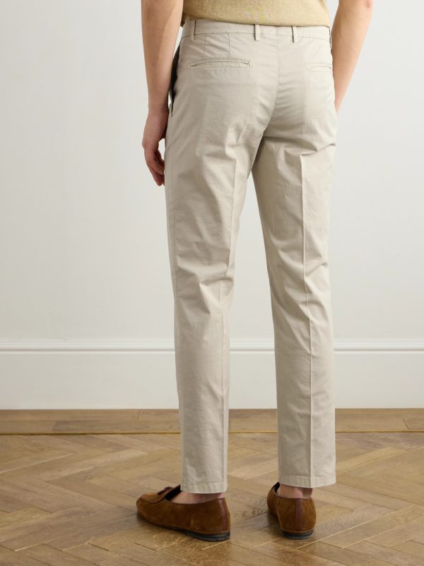 Slim-Fit Tapered Garment-Dyed Cotton-Blend Twill Suit Trousers - BK Slim-Fit Tapered Garment-Dyed Cotton-Blend Twill Suit Trousers - BK