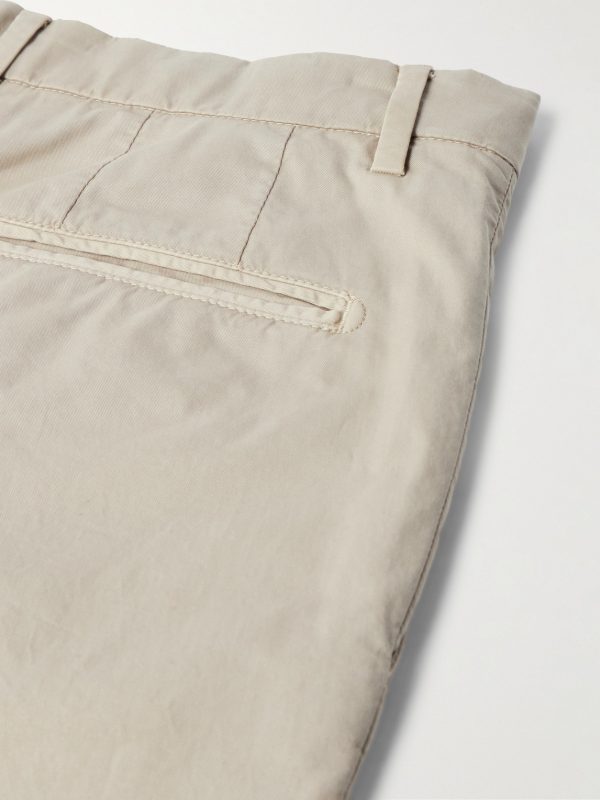 Slim-Fit Tapered Garment-Dyed Cotton-Blend Twill Suit Trousers - CU Slim-Fit Tapered Garment-Dyed Cotton-Blend Twill Suit Trousers - CU