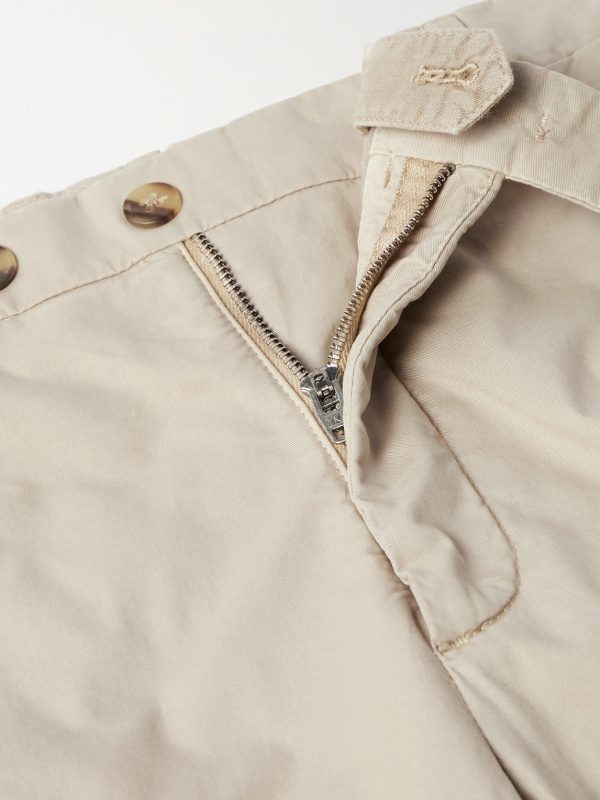 Slim-Fit Tapered Garment-Dyed Cotton-Blend Twill Suit Trousers - E1 Slim-Fit Tapered Garment-Dyed Cotton-Blend Twill Suit Trousers - E1
