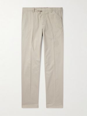 Slim-Fit Tapered Garment-Dyed Cotton-Blend Twill Suit Trousers