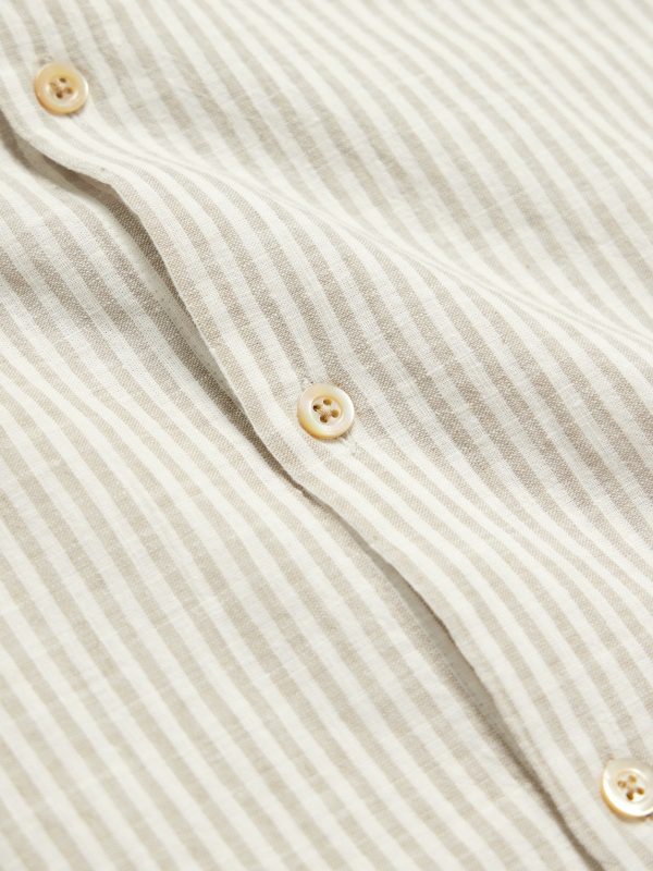 Striped Cotton and Linen-Blend Shirt - CU