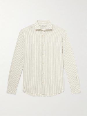 Striped Cotton and Linen-Blend Shirt