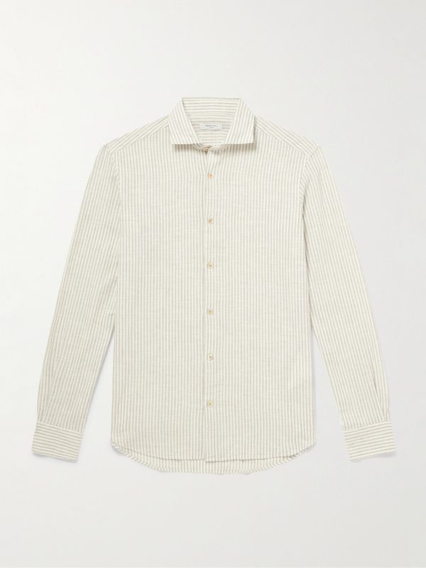 Striped Cotton and Linen-Blend Shirt