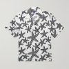 Charli Camp-Collar Printed Linen Shirt