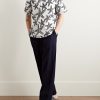 Charli Camp-Collar Printed Linen Shirt - OU