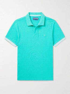 Slim-Fit Logo-Embroidered Organic Cotton-Piqué Polo Shirt