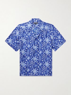 Charli Camp-Collar Printed Silk-Twill Shirt Charli Camp-Collar Printed Silk-Twill Shirt