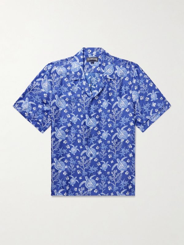 Charli Camp-Collar Printed Silk-Twill Shirt Charli Camp-Collar Printed Silk-Twill Shirt