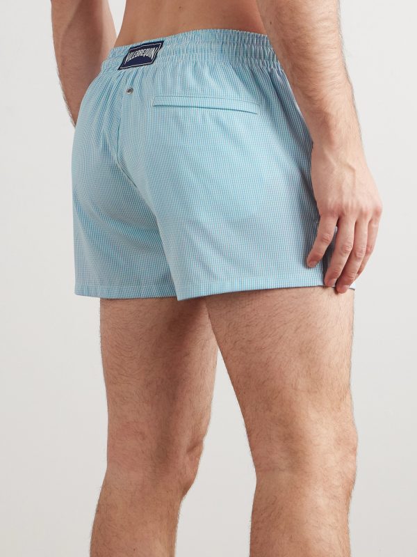 Milton Slim-Fit Short-Length Striped Wool-Blend Swim Shorts - BK Milton Slim-Fit Short-Length Striped Wool-Blend Swim Shorts - BK
