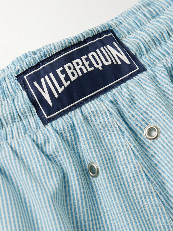 Milton Slim-Fit Short-Length Striped Wool-Blend Swim Shorts - CU Milton Slim-Fit Short-Length Striped Wool-Blend Swim Shorts - CU