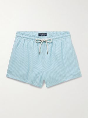 Milton Slim-Fit Short-Length Striped Wool-Blend Swim Shorts Milton Slim-Fit Short-Length Striped Wool-Blend Swim Shorts