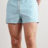 Milton Slim-Fit Short-Length Striped Wool-Blend Swim Shorts - OU Milton Slim-Fit Short-Length Striped Wool-Blend Swim Shorts - OU