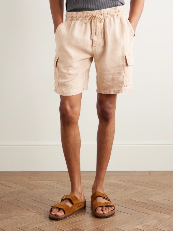 Baie Straight-Leg Linen Drawstring Cargo Shorts - FR
