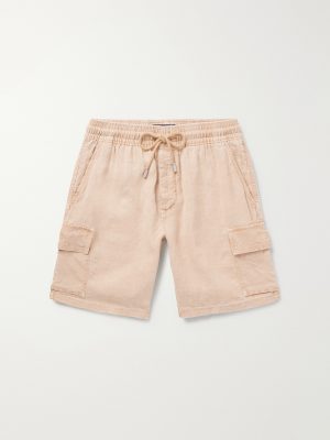Baie Straight-Leg Linen Drawstring Cargo Shorts Baie Straight-Leg Linen Drawstring Cargo Shorts
