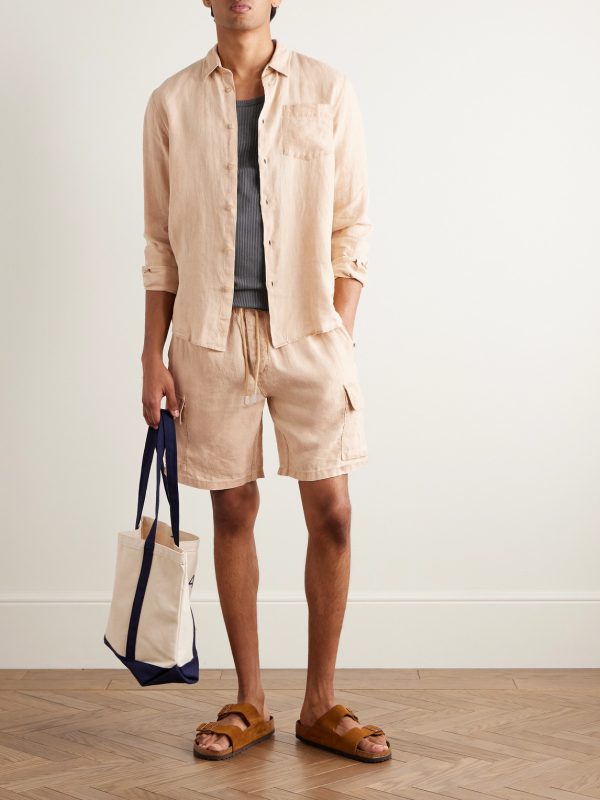 Baie Straight-Leg Linen Drawstring Cargo Shorts - OU