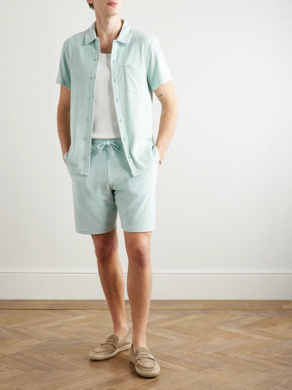 Bolide Straight-Leg Organic Cotton-Blend Terry Drawstring Shorts - OU