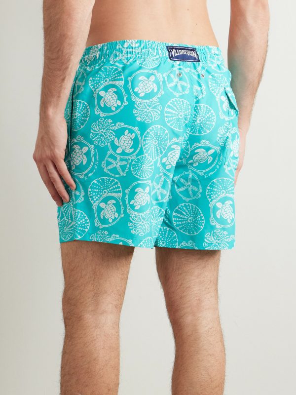 Moorea Straight-Leg Mid-Length Printed ECONYL® Swim Shorts - BK