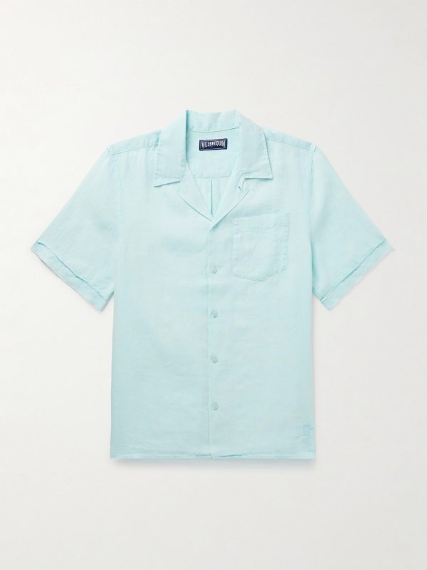 Charli Camp-Collar Linen Shirt