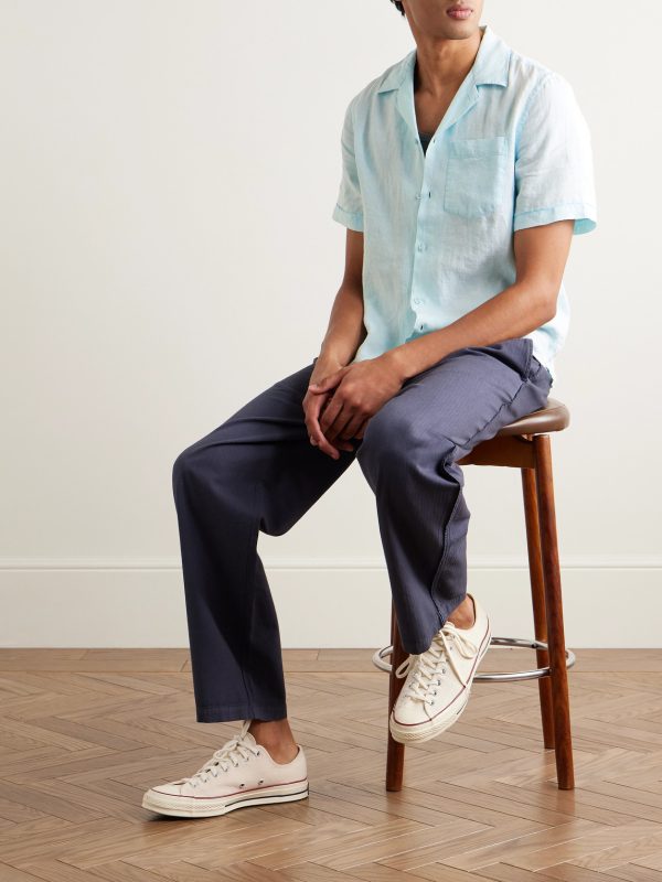 Charli Camp-Collar Linen Shirt - OU