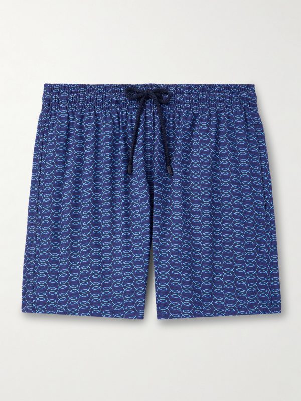 Moopea Straight-Leg Mid-Length Printed Wool Swim Shorts