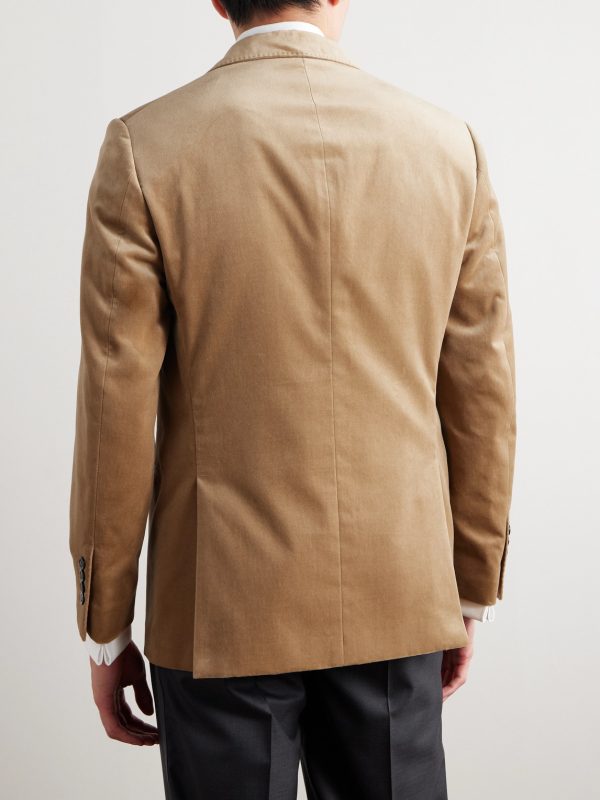 Slim-Fit Satin-Trimmed Cotton-Velvet Tuxedo Jacket - BK