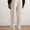 Straight-Leg Pleated Cotton-Blend Corduroy Trousers - BK