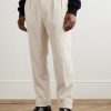 Straight-Leg Pleated Cotton-Blend Corduroy Trousers - FR