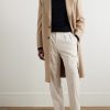Straight-Leg Pleated Cotton-Blend Corduroy Trousers - OU