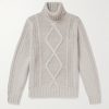 Cable-Knit Cashmere Rollneck Sweater Cable-Knit Cashmere Rollneck Sweater