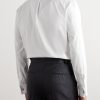 Double-Cuff Bib-Front Cotton-Poplin Shirt - BK