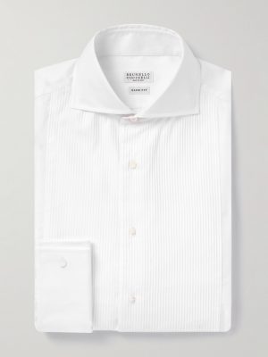 Double-Cuff Bib-Front Cotton-Poplin Shirt Double-Cuff Bib-Front Cotton-Poplin Shirt