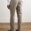Straight-Leg Pleated Satin-Trimmed Cotton-Velvet Tuxedo Trousers - BK Straight-Leg Pleated Satin-Trimmed Cotton-Velvet Tuxedo Trousers - BK