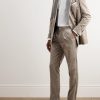 Straight-Leg Pleated Satin-Trimmed Cotton-Velvet Tuxedo Trousers - OU Straight-Leg Pleated Satin-Trimmed Cotton-Velvet Tuxedo Trousers - OU