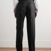 Pleated Virgin Wool and Silk-Blend Suit Trousers - BK Pleated Virgin Wool and Silk-Blend Suit Trousers - BK