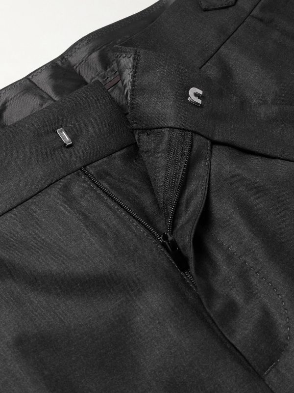 Pleated Virgin Wool and Silk-Blend Suit Trousers - E1 Pleated Virgin Wool and Silk-Blend Suit Trousers - E1