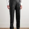 Pleated Virgin Wool and Silk-Blend Suit Trousers - FR Pleated Virgin Wool and Silk-Blend Suit Trousers - FR