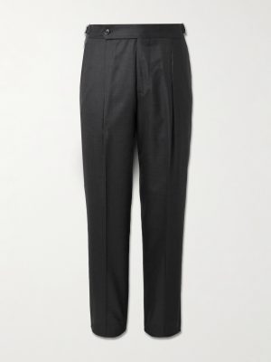 Pleated Virgin Wool and Silk-Blend Suit Trousers Pleated Virgin Wool and Silk-Blend Suit Trousers