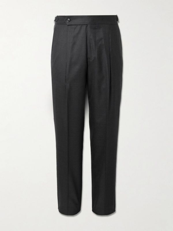 Pleated Virgin Wool and Silk-Blend Suit Trousers Pleated Virgin Wool and Silk-Blend Suit Trousers