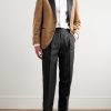 Pleated Virgin Wool and Silk-Blend Suit Trousers - OU Pleated Virgin Wool and Silk-Blend Suit Trousers - OU