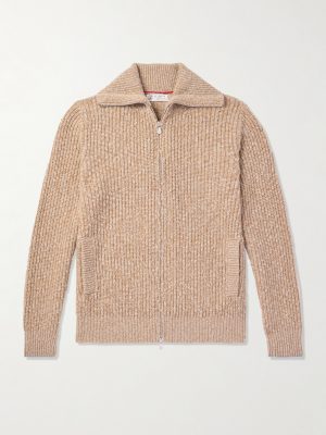 Ribbed Wool and Cashmere-Blend Zip-Up Cardigan Ribbed Wool and Cashmere-Blend Zip-Up Cardigan