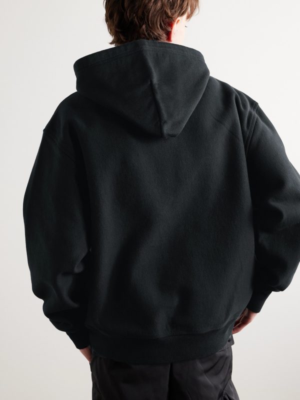 Logo-Appliquéd Cotton-Blend Jersey Hoodie - BK