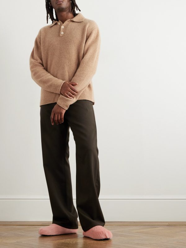Brushed-Cashmere Polo Shirt - OU Brushed-Cashmere Polo Shirt - OU