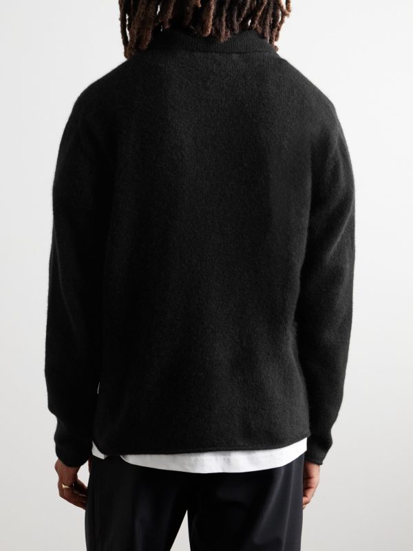 Brushed-Cashmere Polo Shirt - BK Brushed-Cashmere Polo Shirt - BK
