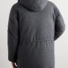 Wool-Blend Padded Down Hooded Parka - BK