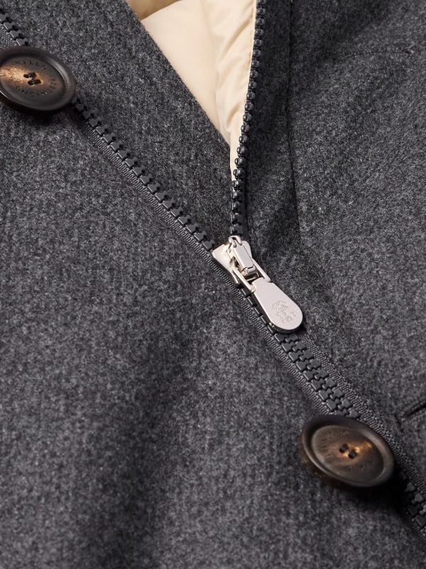 Wool-Blend Padded Down Hooded Parka - CU