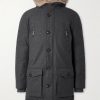 Wool-Blend Padded Down Hooded Parka